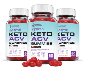 3 bottles of 2 x Stronger Extreme Optimal Keto ACV Gummies 2000mg