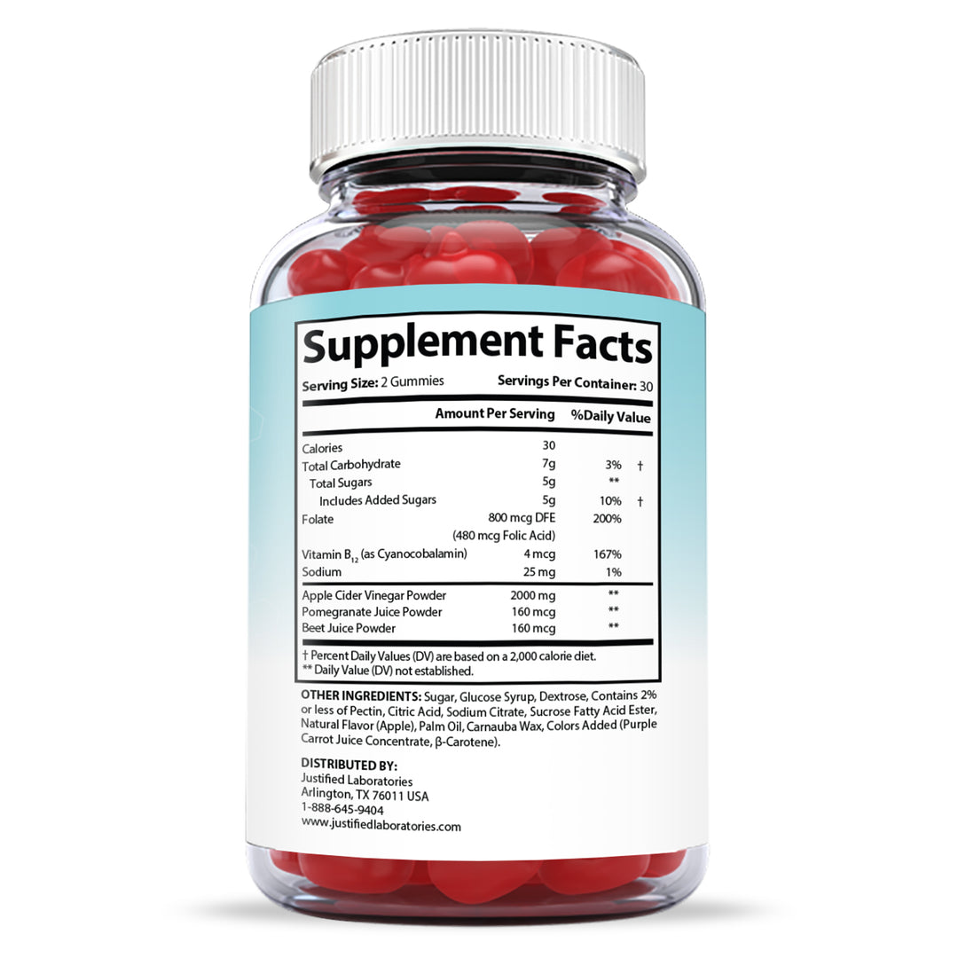 Supplement Facts of 2 x Stronger Extreme Optimal Keto ACV Gummies 2000mg