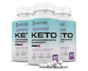 3 bottles of Optimal Keto ACV Max Pills 1675MG