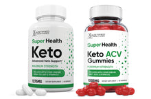 Cargar imagen en el visor de la Galería, 1 bottle of Super Health Keto ACV Gummies + Pills Bundle