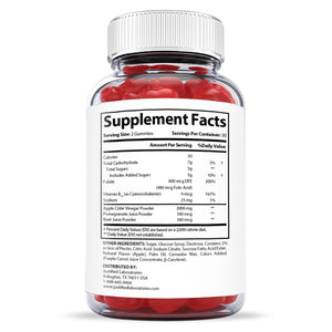 Supplement Facts of 2 x Stronger Extreme Pro Burn Keto ACV Gummies 2000mg