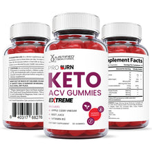 Afbeelding in Gallery-weergave laden, All sides of the bottle of the 2 x Stronger Extreme Pro Burn Keto ACV Gummies 2000mg