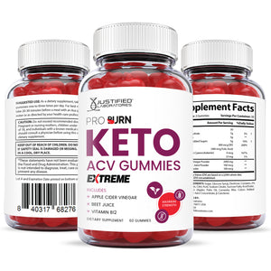 All sides of the bottle of the 2 x Stronger Extreme Pro Burn Keto ACV Gummies 2000mg