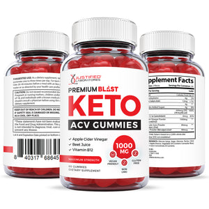 all sides of the bottle of Premium Blast Keto ACV Gummies