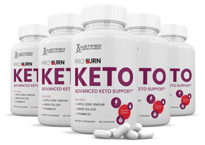 5 bottles of Pro Burn Keto ACV Pills 1275MG