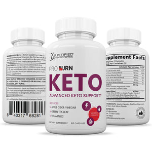 all sides of the bottle of Pro Burn Keto ACV Pills 