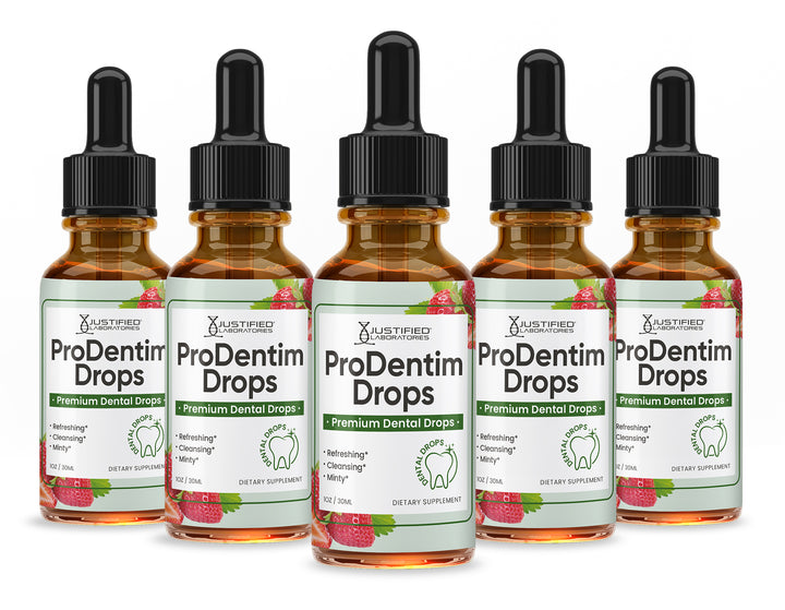5 bottles of Prodentim Dental Drops For Teeth & Gums