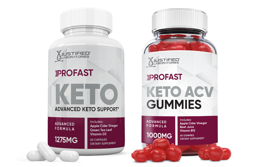 1 bottle ProFast Keto ACV Gummies + Pills Bundle