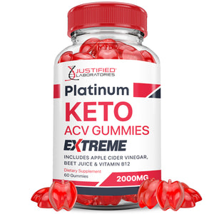 2 x Stronger Platinum Keto ACV Gummies Extreme 2000mg