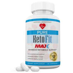 1 bottle of Pure Keto Fit Max 1200MG Keto Pills Advanced BHB Ketogenic Supplement Exogenous Ketones Ketosis for Men Women 60 Capsules 1 Bottle