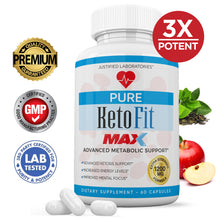 Cargar imagen en el visor de la Galería, Pure Keto Fit Max 1200MG Keto Pills Advanced BHB Ketogenic Supplement Exogenous Ketones Ketosis for Men Women 60 Capsules 1 Bottle