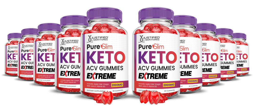 10 bottles Pure Slim Keto ACV Gummies Extreme 2000mg