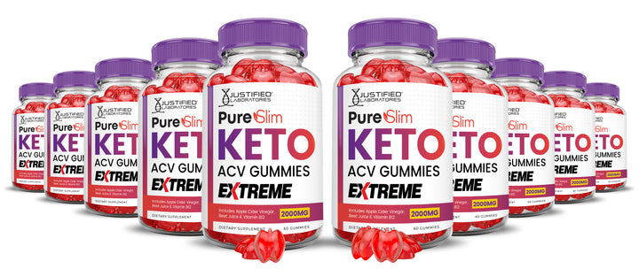 10 bottles Pure Slim Keto ACV Gummies Extreme 2000mg