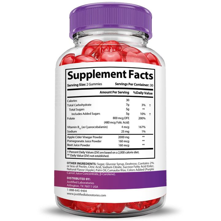 Supplement Facts of Pure Slim Keto ACV Gummies Extreme 2000mg