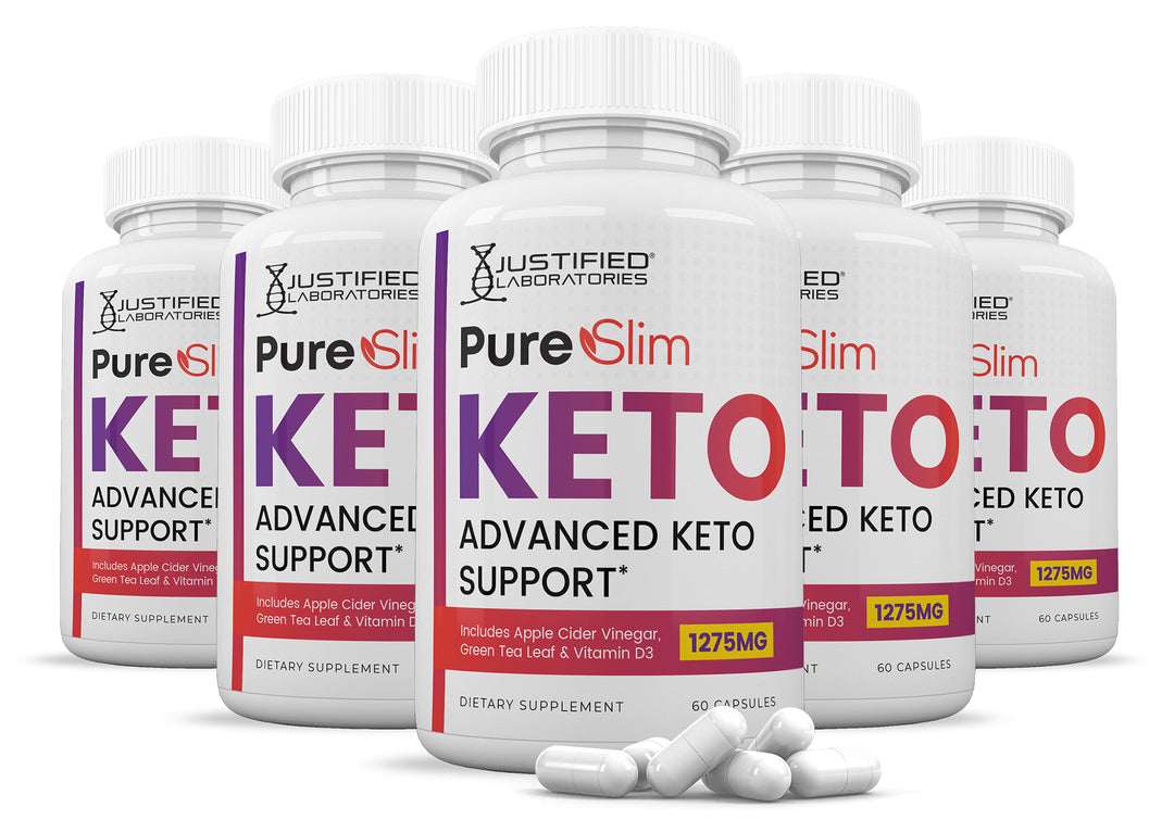 5 bottles of Pure Slim Keto ACV Pills 1275MG