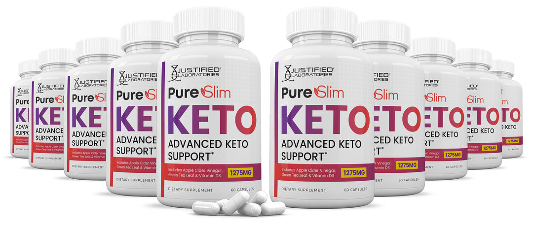 10 bottles of Pure Slim Keto ACV Pills 1275MG