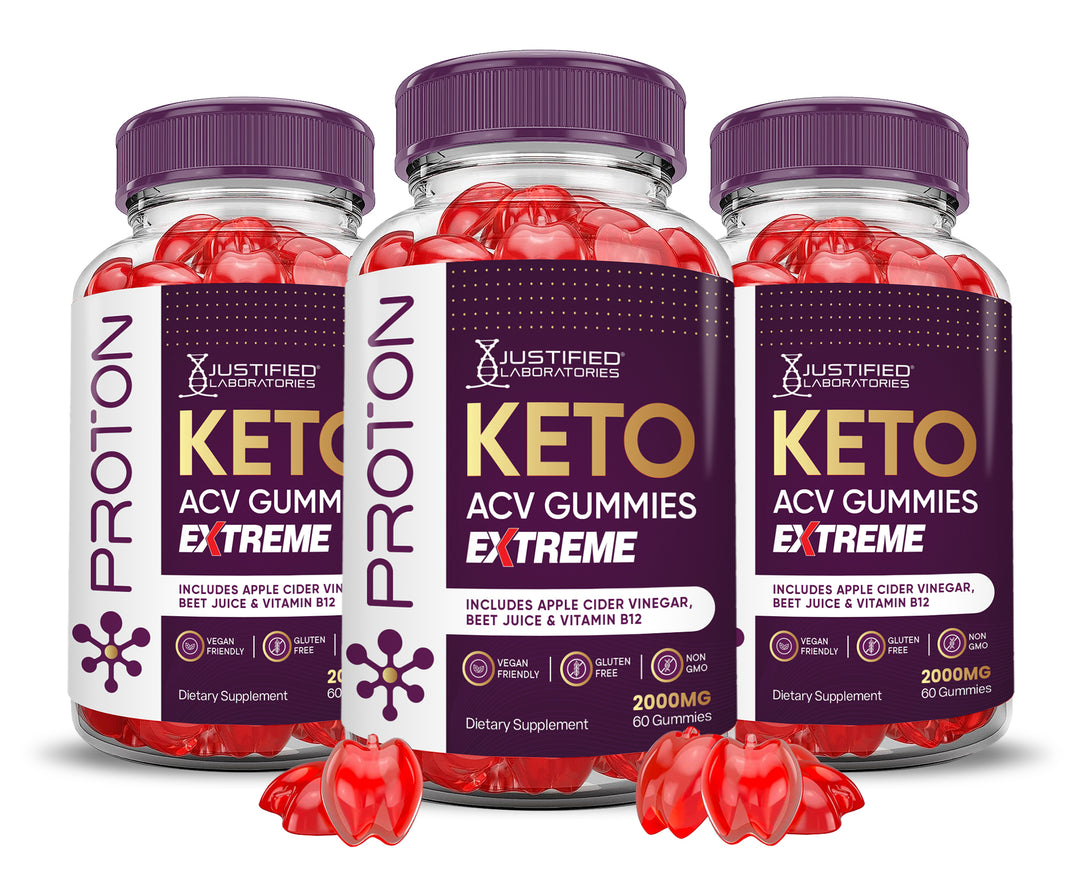 3 bottles Proton Keto ACV Gummies Extreme 2000mg