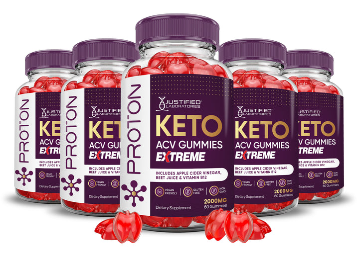 5 bottles Proton Keto ACV Gummies Extreme 2000mg