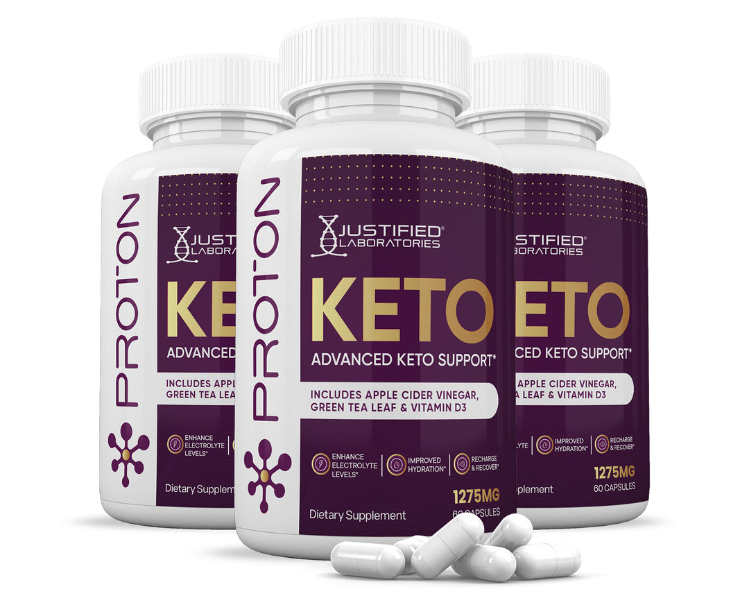 3 Bottles of Proton Keto ACV Pills 1275MG