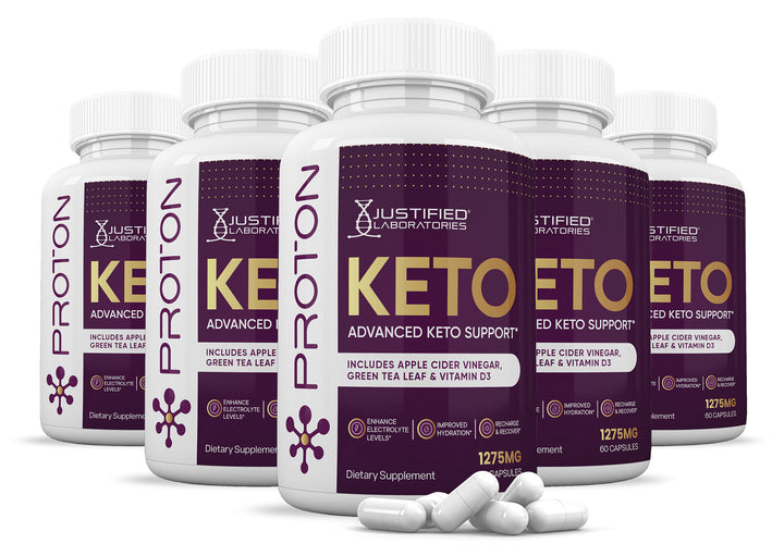 5 Bottles of Proton Keto ACV Pills 1275MG