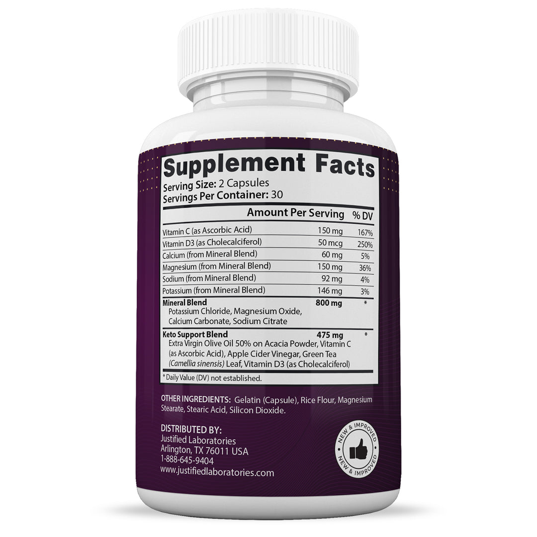 Supplement Facts of Proton Keto ACV Pills 1275MG