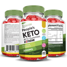 Afbeelding in Gallery-weergave laden, All sides of the bottle of the 2 x Stronger Peoples Keto ACV Gummies Extreme 2000mg