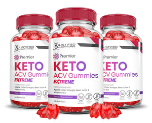 3 bottles of 2 x Stronger Premier Keto ACV Gummies Extreme 2000mg