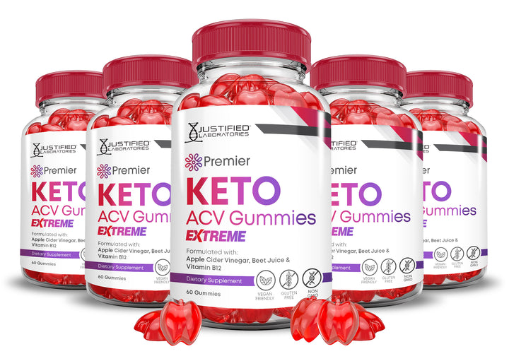 5 bottles of 2 x Stronger Premier Keto ACV Gummies Extreme 2000mg