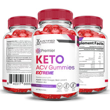 Load image into Gallery viewer, All sides of bottle of the 2 x Stronger Premier Keto ACV Gummies Extreme 2000mg