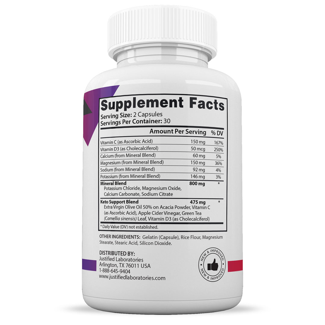 Supplement facts of Premier Keto ACV Pills 1275MG