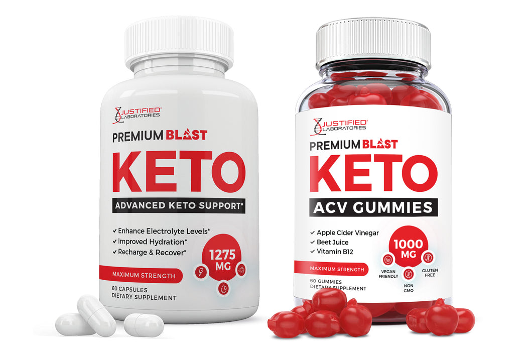1 bottle Premium Blast Keto ACV Gummies + Pills Bundle