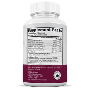 Supplement Facts of ProFast Keto ACV Max Pills 1675MG