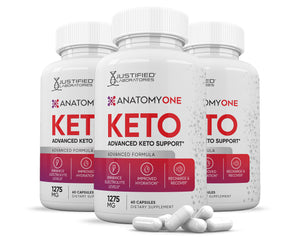 3 bottles of Anatomy One Keto ACV Pills 1275MG