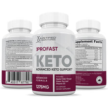 Cargar imagen en el visor de la Galería, All sides of bottle of the ProFast Keto ACV Pills 1275MG