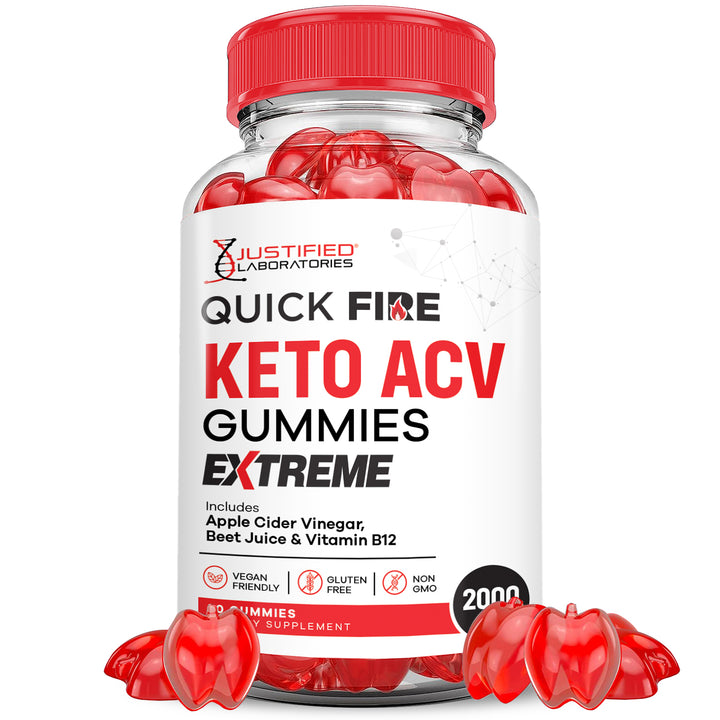 1 Bottle 2 x Stronger Quick Fire Keto ACV Gummies Extreme 2000MG