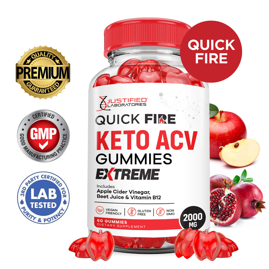 2 x Stronger Quick Fire Keto ACV Gummies Extreme 2000MG