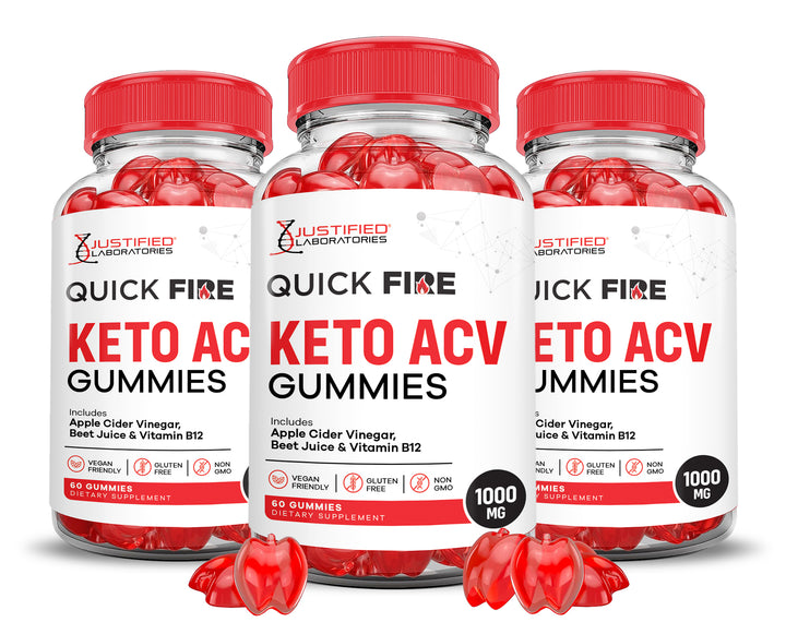 3 Bottles Quick Fire Keto ACV Gummies 1000MG