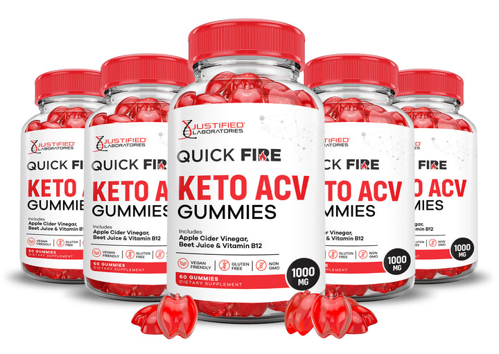 5 Bottles Quick Fire Keto ACV Gummies 1000MG