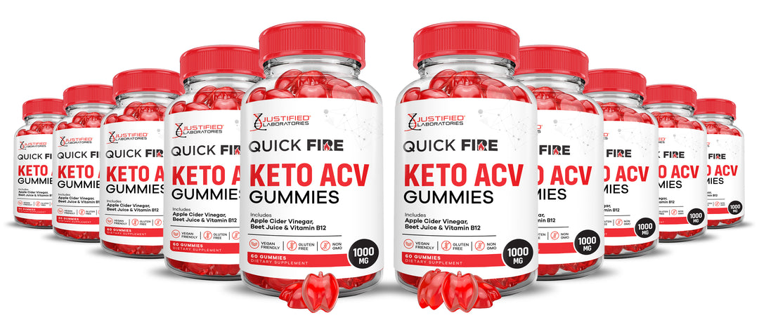 10 Bottles Quick Fire Keto ACV Gummies 1000MG