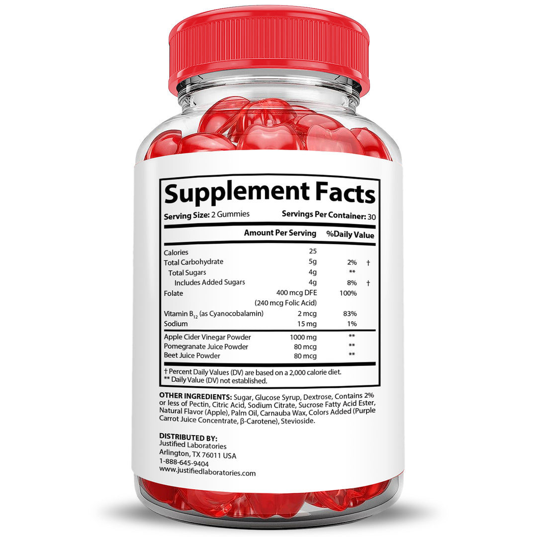 Supplement Facts Quick Fire Keto ACV Gummies 1000MG