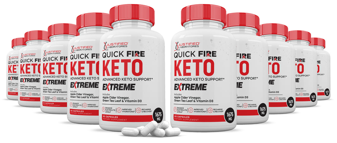 10 Bottles Quick Fire Keto ACV Extreme Pills 1675MG