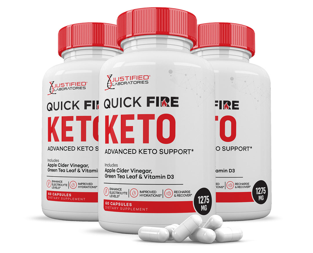 3 Bottles Quick Fire Keto ACV Pills 1275MG