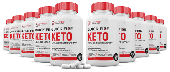 10 Bottles Quick Fire Keto ACV Pills 1275MG