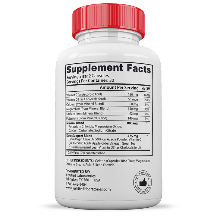 Supplement Facts Quick Fire Keto ACV Pills 1275MG