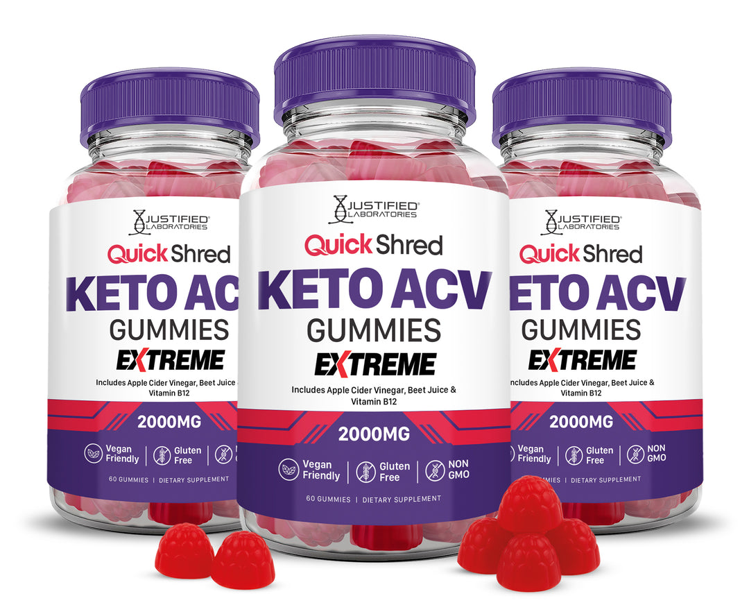 Quick Shred Keto ACV Gummies Extreme 2000mg 3 bottles