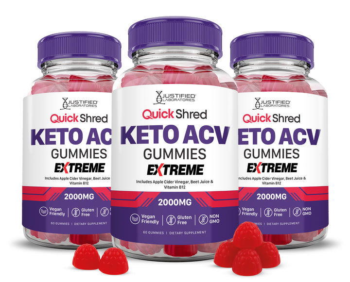 Quick Shred Keto ACV Gummies Extreme 2000mg 3 bottles
