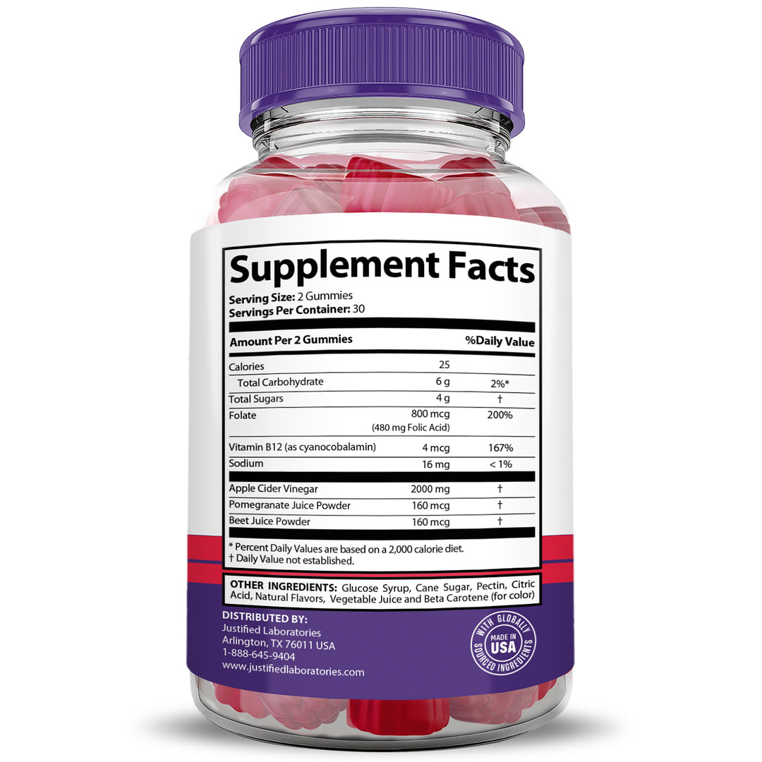 Quick Shred Keto ACV Gummies Extreme 2000mg Supplement Facts