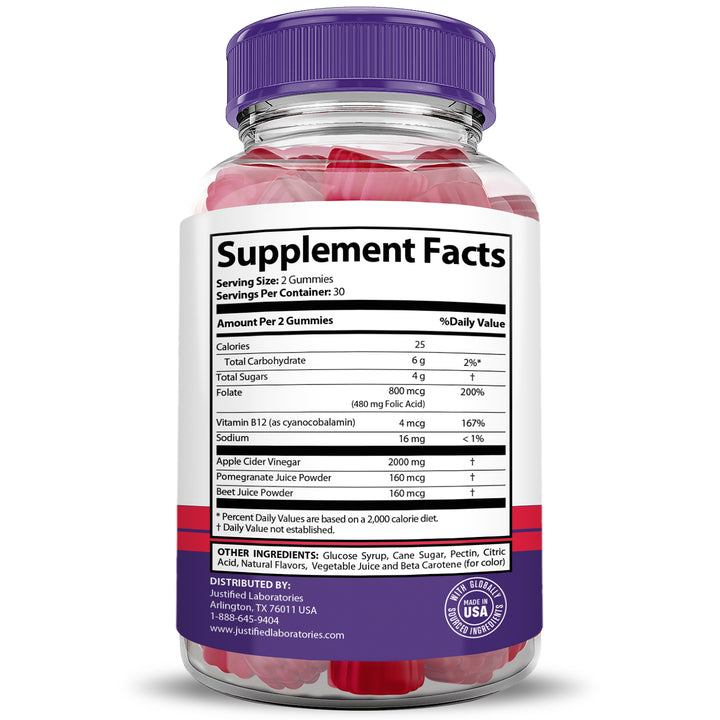 Quick Shred Keto ACV Gummies Extreme 2000mg Supplement Facts