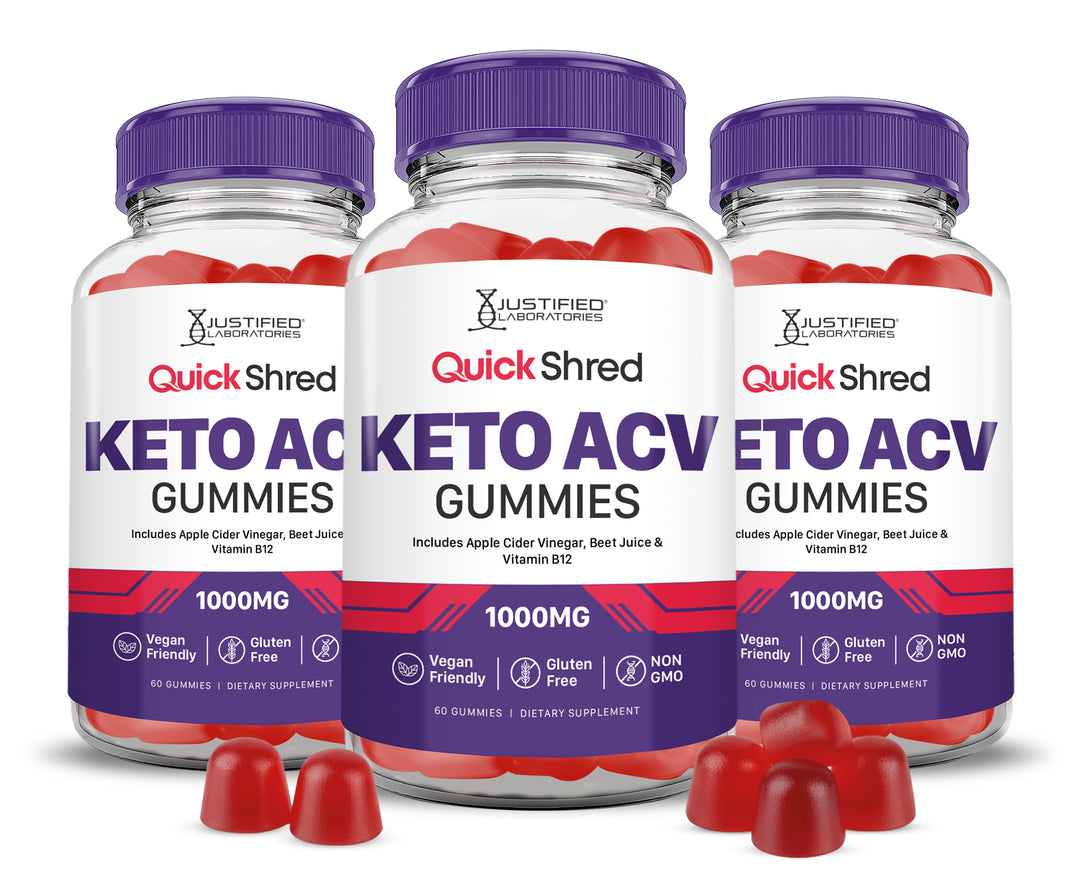 Quick Shred Keto ACV Gummies 1000MG 3 Bottles