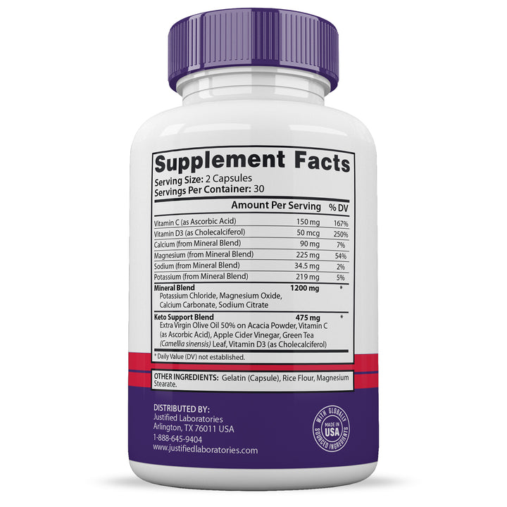 Quick Shred Keto ACV Extreme Pills 1675MG supplement facts